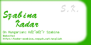 szabina kadar business card